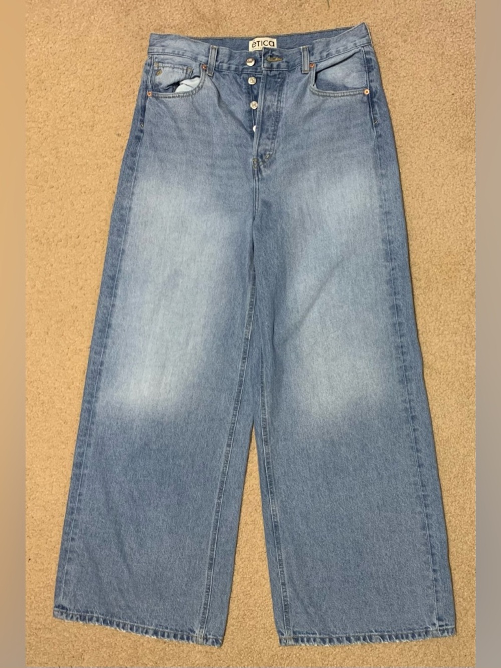Etica Light Blue Wide Leg Jeans